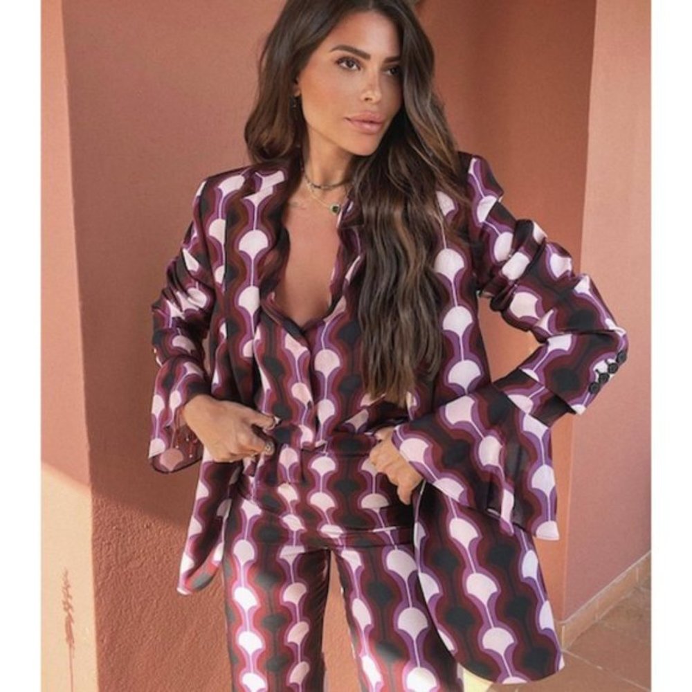 Zara Printed Blazer Limited Edition Print